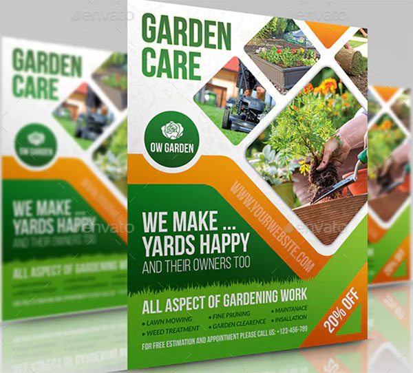 Garden Services Flyer Template PSD Design