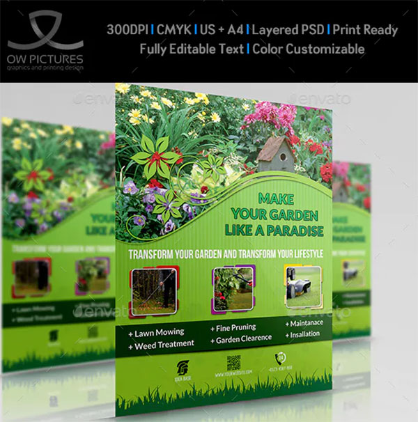 Garden Services Flyer Template PSD