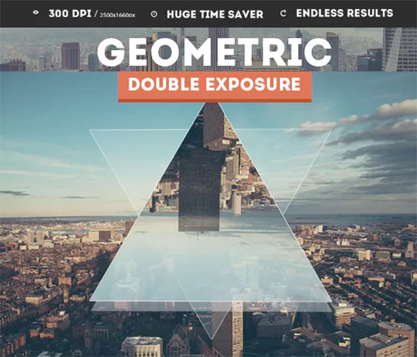 Geometric Double Exposure Photoshop Creator