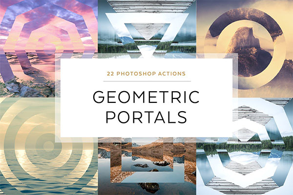 Geometric Portals Photoshop Actions