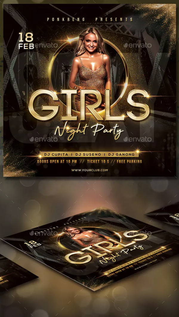 Girls Night Party Flyer Template