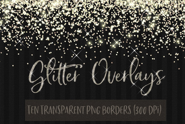 Glitter Confetti Borders Overlays