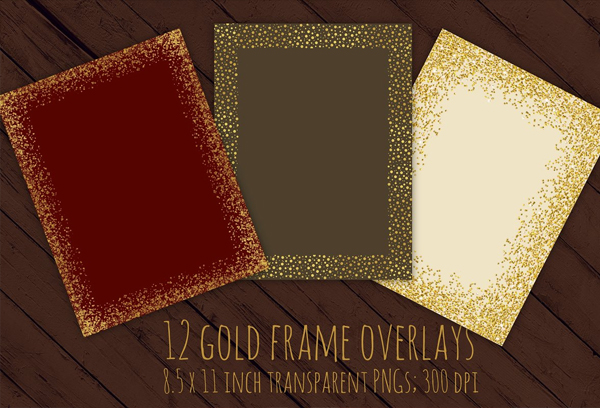 Gold Glitter Frames