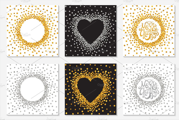 Gold and Silver Confetti Backgrounds