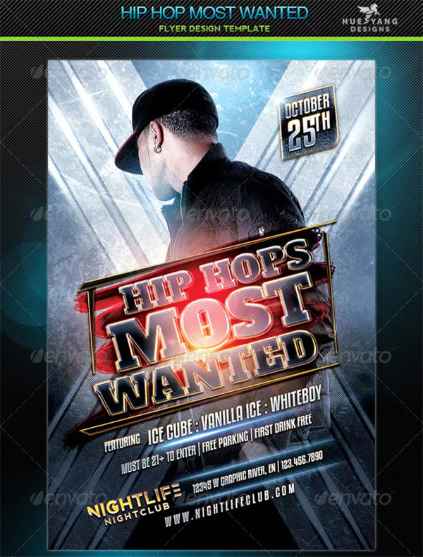Hip Hop Most Wanted Flyer Template