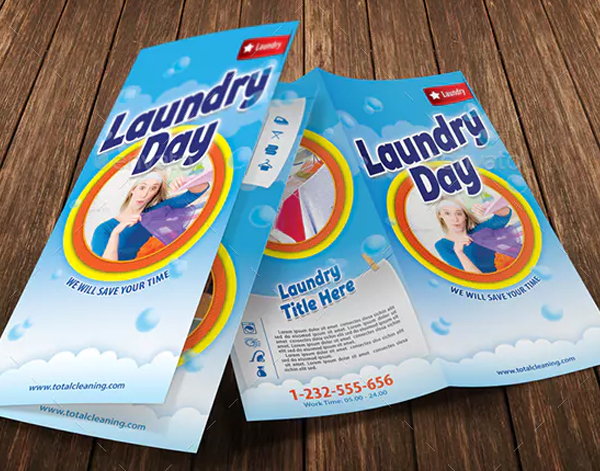 Laundry Day Services Bifold Brochure Template