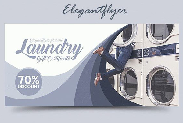 Laundry Free Gift Certificate PSD Template