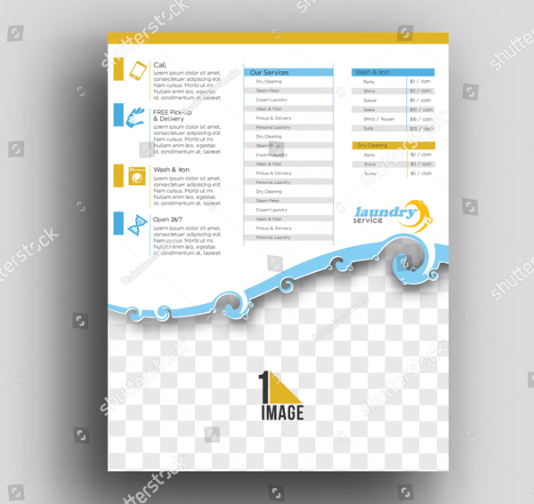 Laundry Service Back Flyer & Poster Template