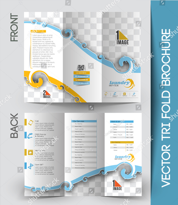 Laundry Service Tri-Fold Brochure Design Template