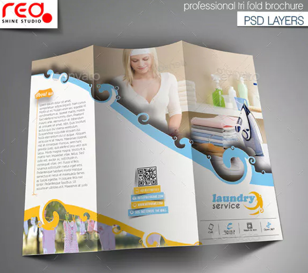 Laundry Service Trifold Brochure Template