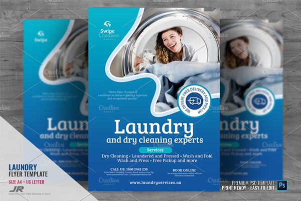Laundry and Dry Cleaning Services Flyer Template