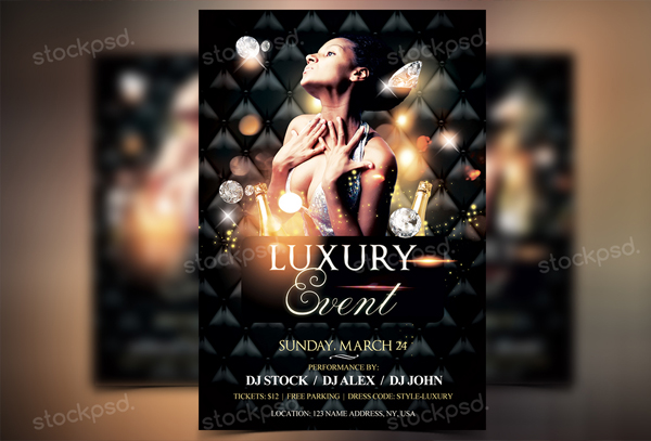 Luxury Event Free Photoshop Flyer Design Template