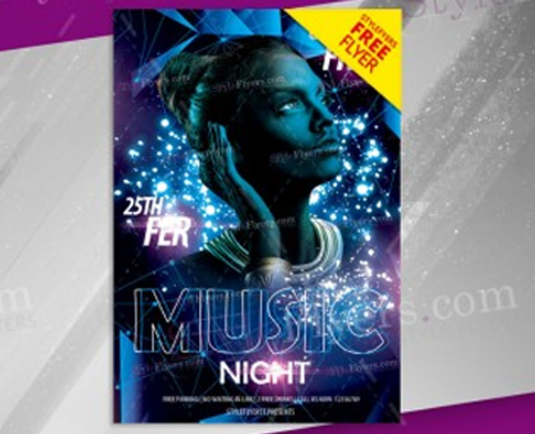 Luxury Music Night Free Flyer PSD Template