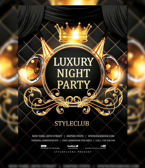 Luxury Night Party Free Flyer Template