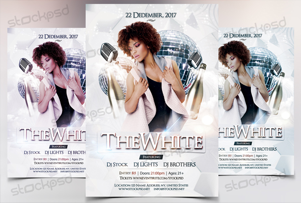 Luxury White Party Flyer Free Download PSD Template