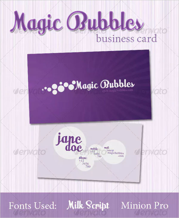 Magic Bubbles Business Card Design