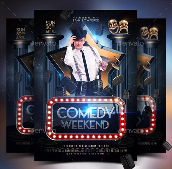 Mask Comedy Show Flyer Template