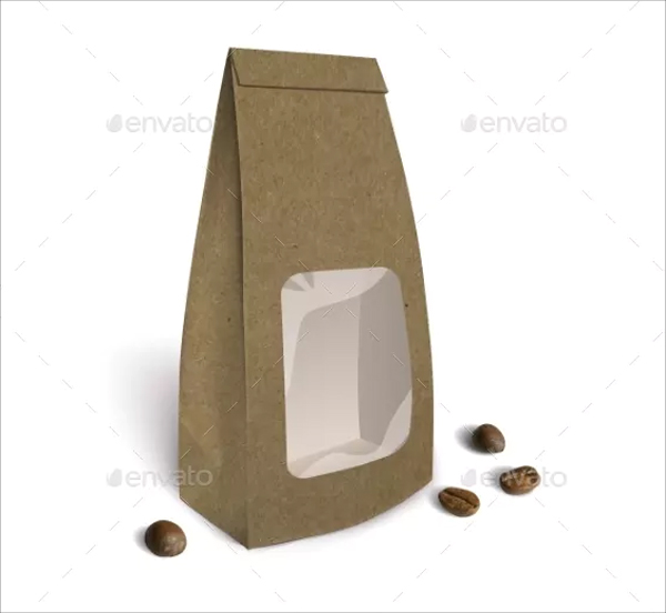 Mockup Foil Food Bag Package of Coffee