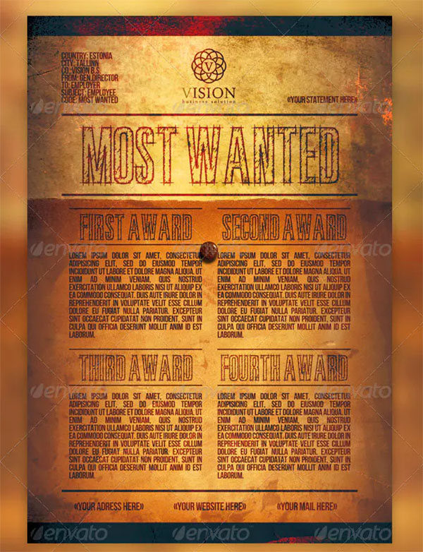 Most Wanted Corporate Flyer Template