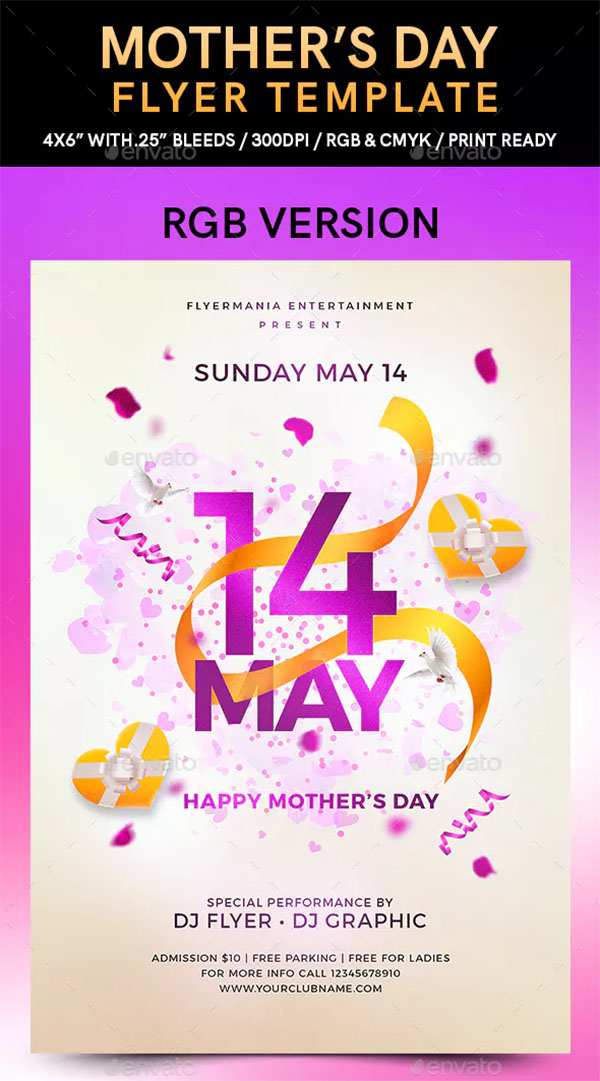 Mother's Day Party Flyer Template