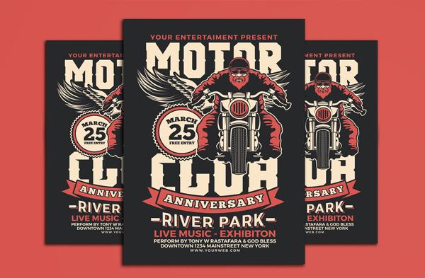 Motorcycle Club Event Flyer Template