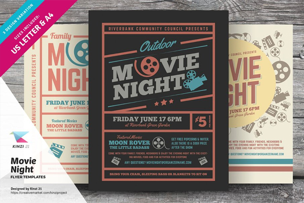 Movie Night Flyer Templates