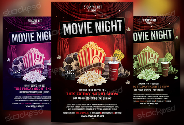 Movie Night Free PSD Flyer Template