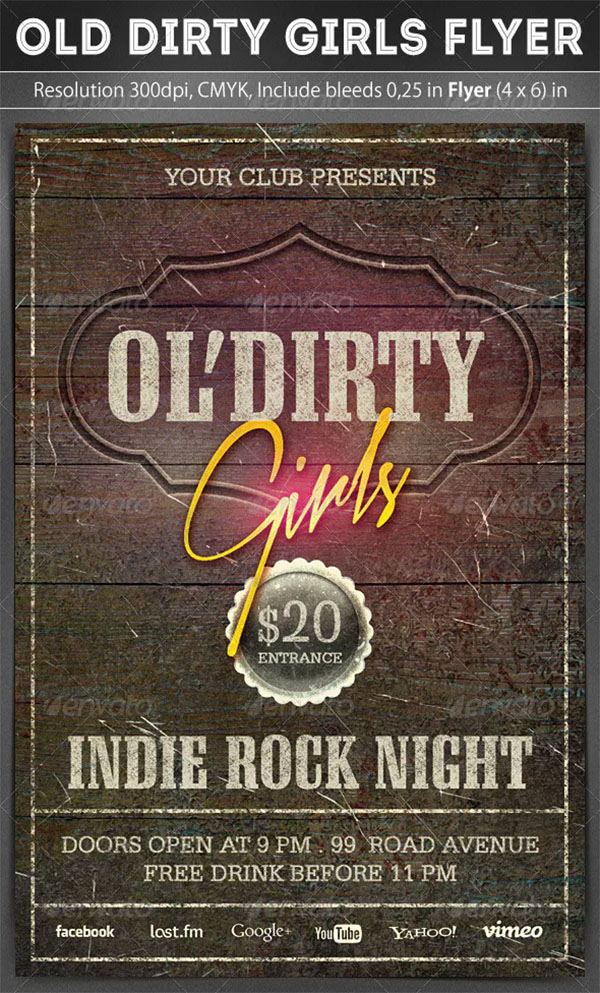 Old Dirty Girls Flyer Template