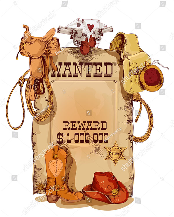 Old Fashion Wild West Wanted Flyer