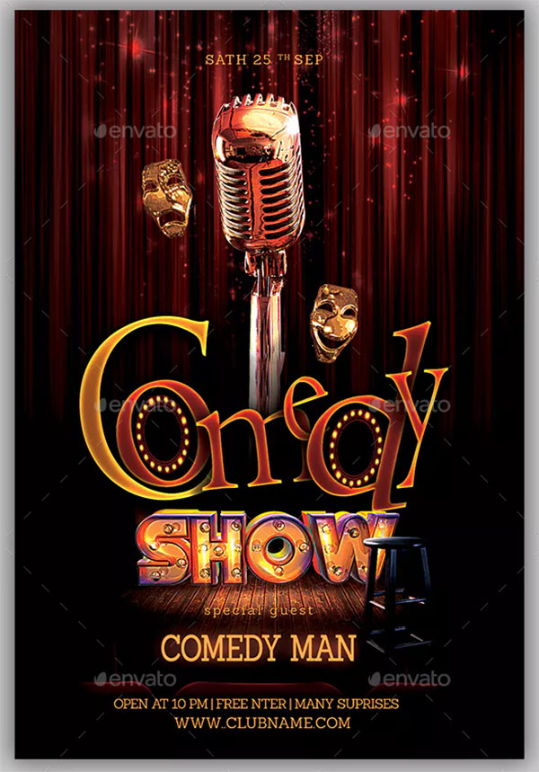 PSD Comedy Show Flyer Template