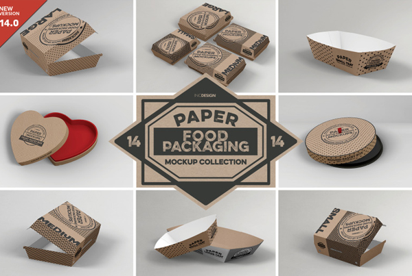 Paper Food Box Packaging Mockups