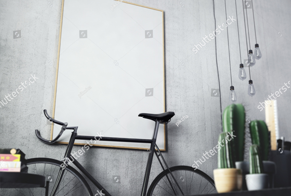 Poster Mockup with Bicycle