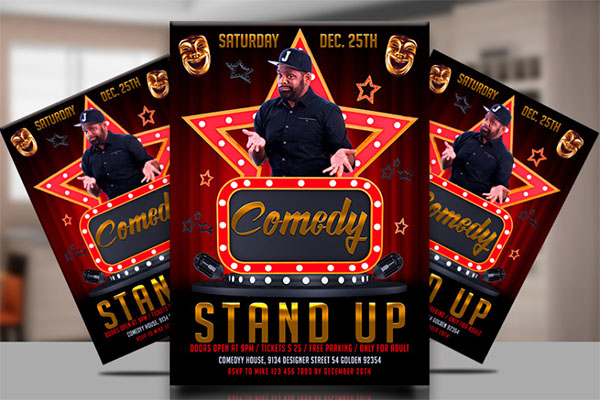 Print Comedy Show Flyer Template