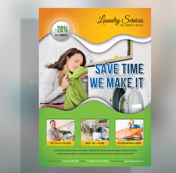 Printable Laundry Services Flyer Template