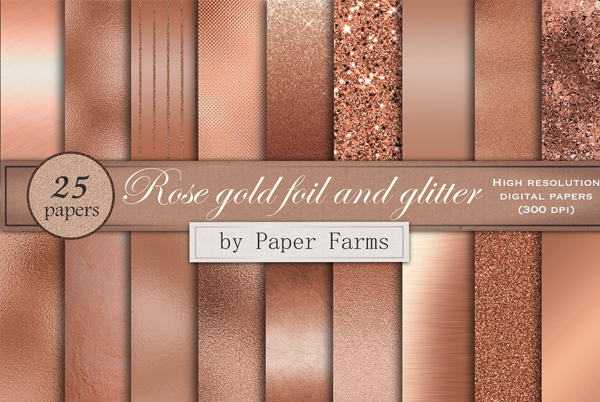 Rose Gold Foil and Glitter Texture