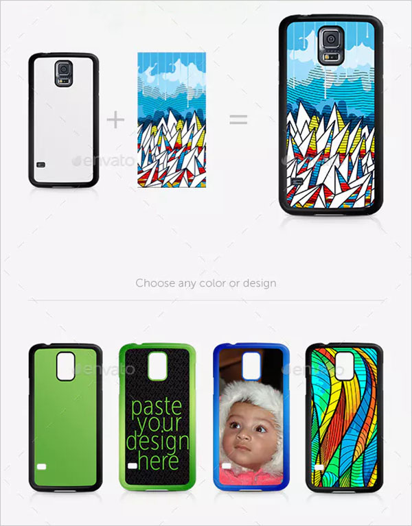 S5 Sticker Case Design Mockup