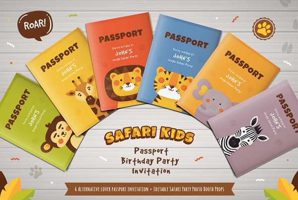 Safari Passport Birthday Invitation