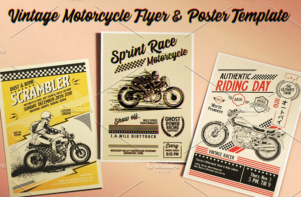 Sprint Race Motorcycle Flyer Template