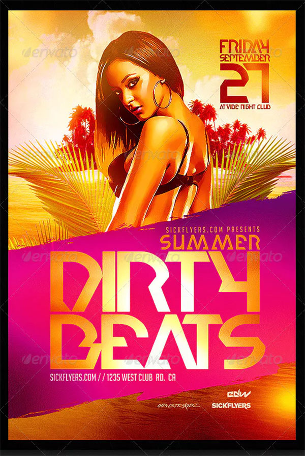 Summer Dirty Beats Flyer Template