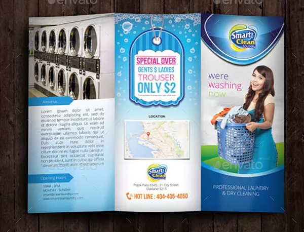 Tri Fold Laundry Service Brochure