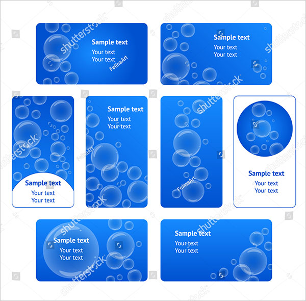 Vector Bubble Business Cards Set