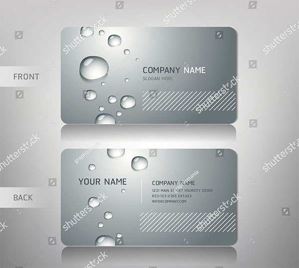 Vector Business Card With Water Drop