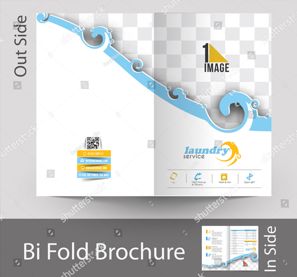 Vector Laundry Service Bi-Fold Mock up & Brochure Design