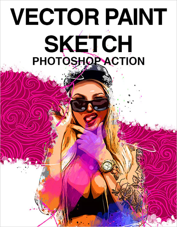 Vector Paint Sketch Photoshop Action