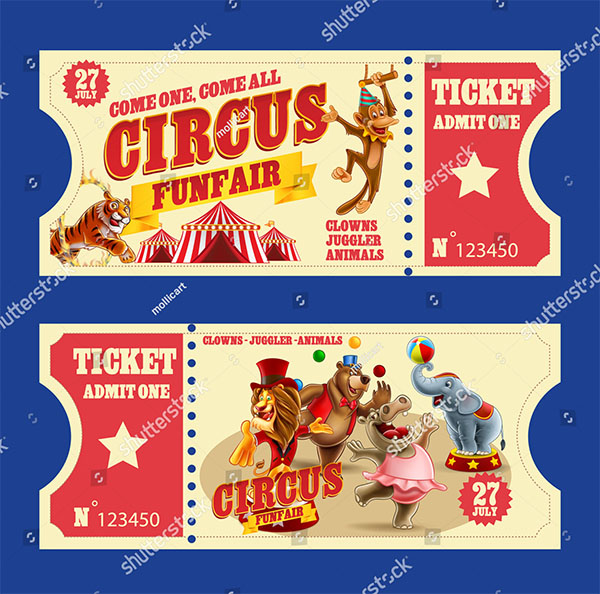 Vector Ticket Circus Retro Ticket