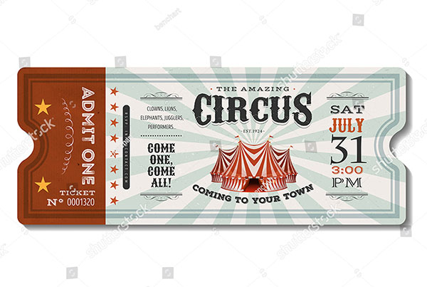 Vector Vintage Circus Ticket