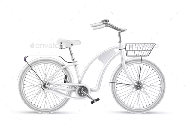 Vector White Bicycle Realistic Mockup