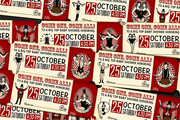 Vintage Circus Ticket Pattern
