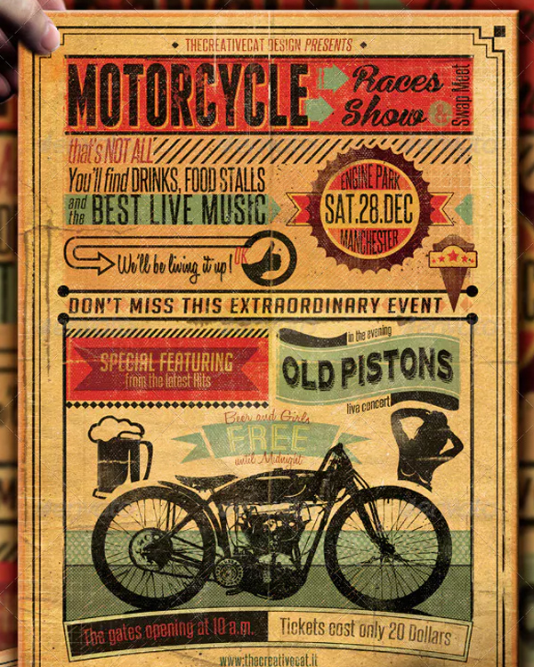 Vintage Motorcycle Classic Flyer 