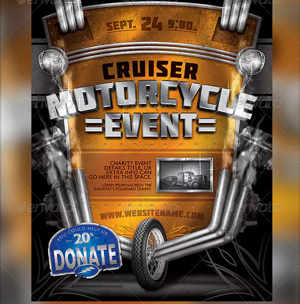 Vintage Motorcycle Event Flyer Template